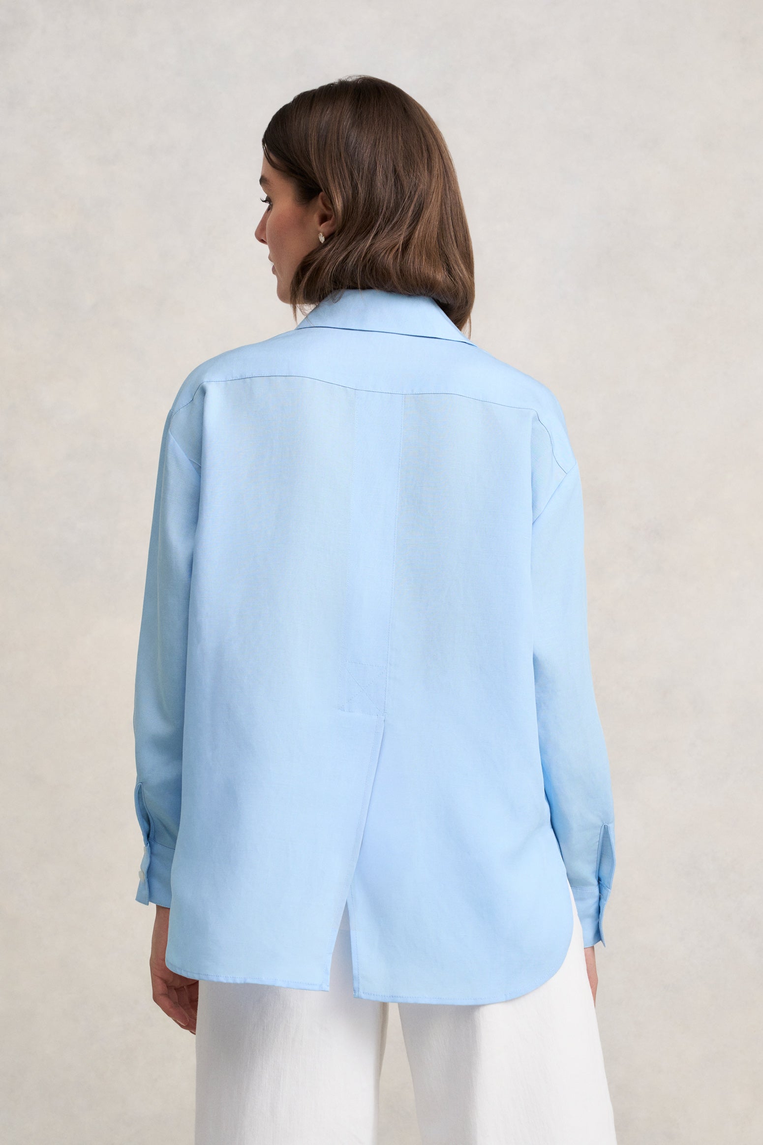 Split Back Relaxed Fit Shirt - Airey Blue