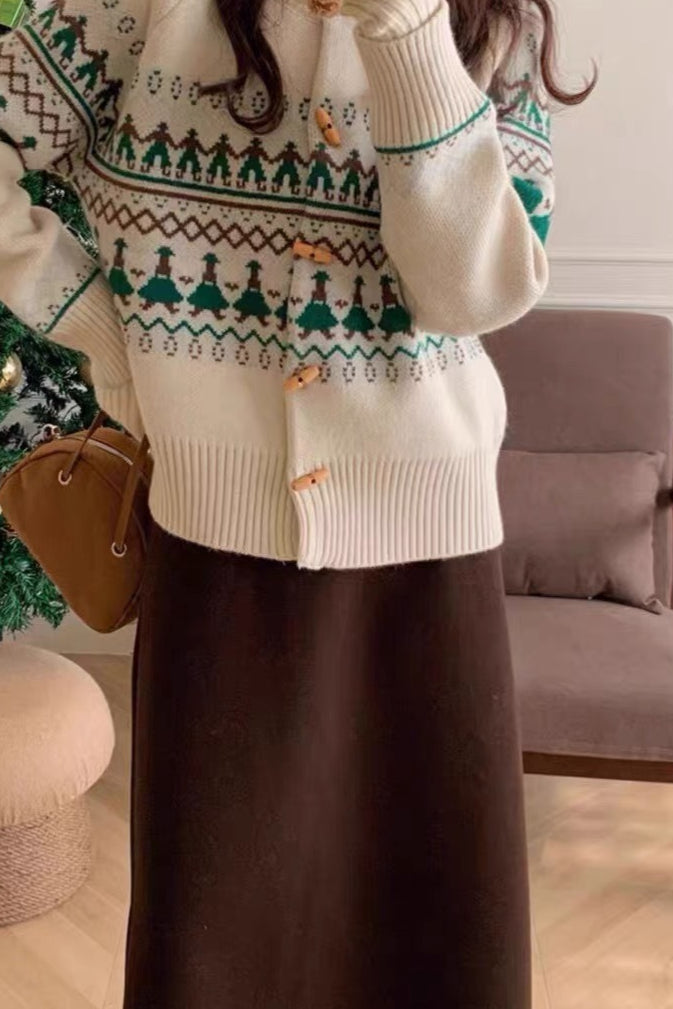 Retro Jacquard Cardigan
