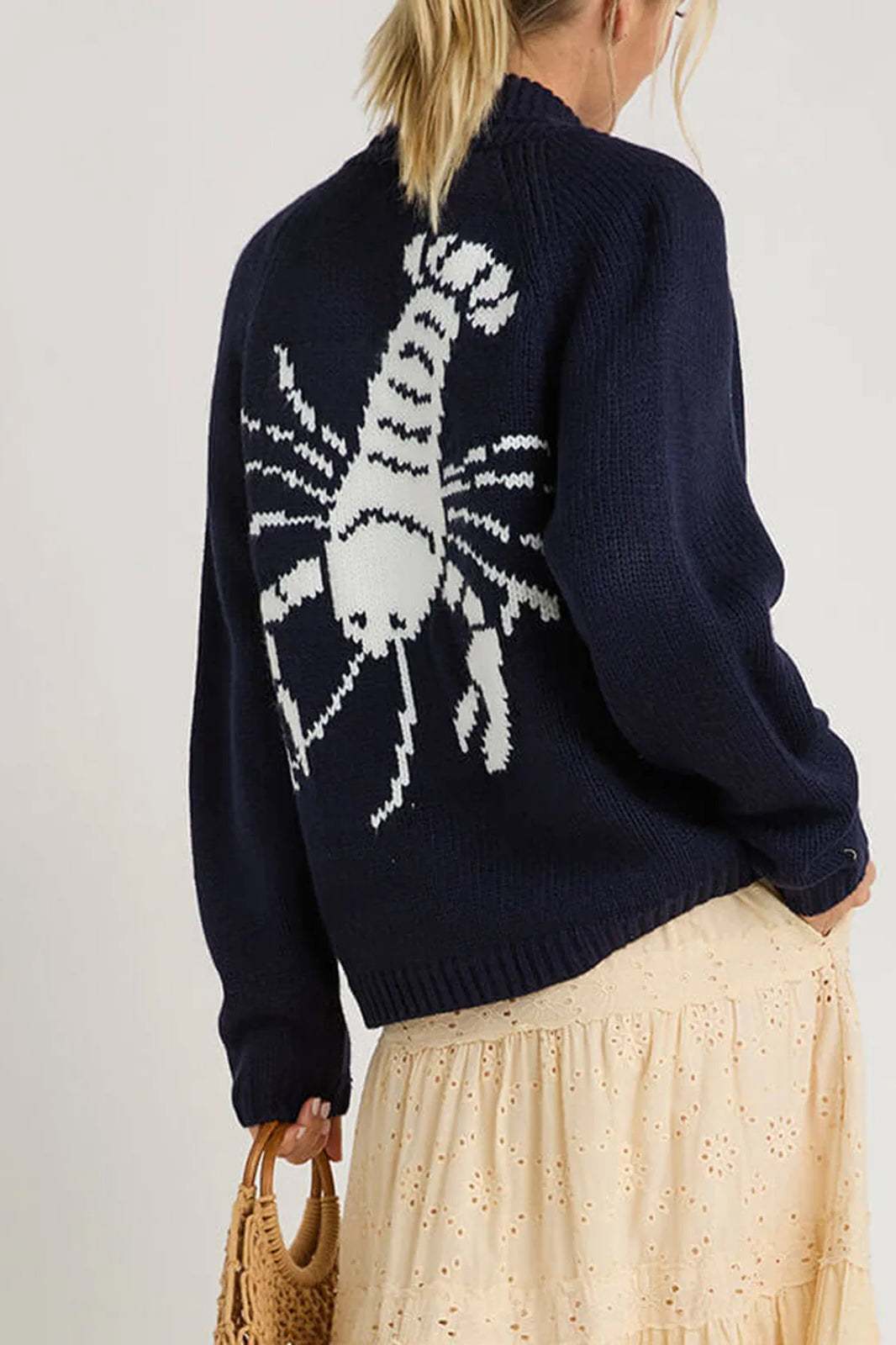 Lobster Print Knit Cardigan